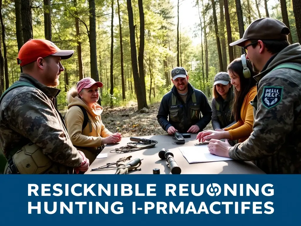 A photograph of club members participating in a training session on responsible hunting practices, highlighting ACCAC's focus on education.